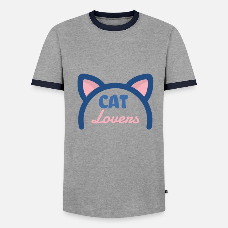 Cat Lovers - Men's Ringer Shirt - grey/navy 