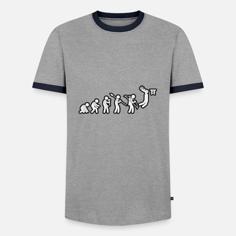 Evolution Basketball White Grunge - Men's Ringer Shirt - grey/navy 