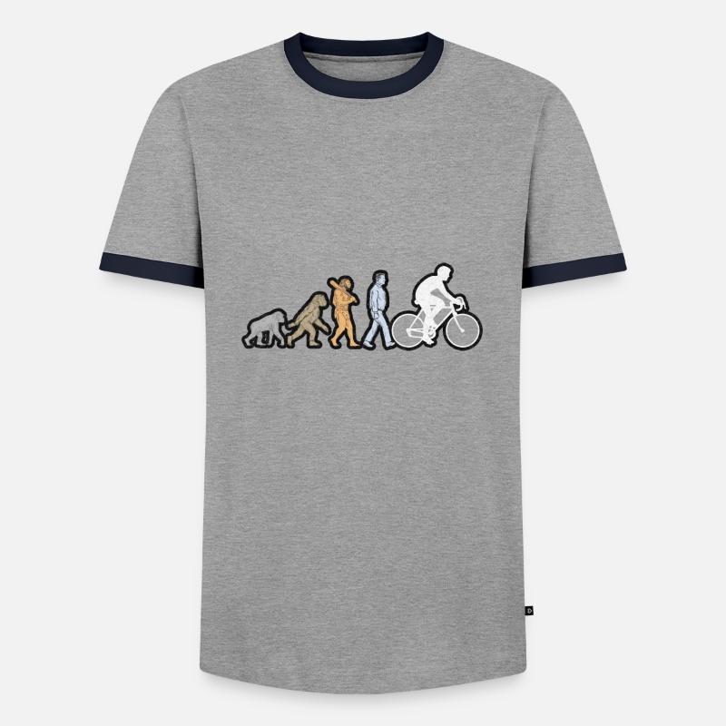 Vélo Evolution Blanc Grunge - T-shirt contrasté Homme - gris/marine