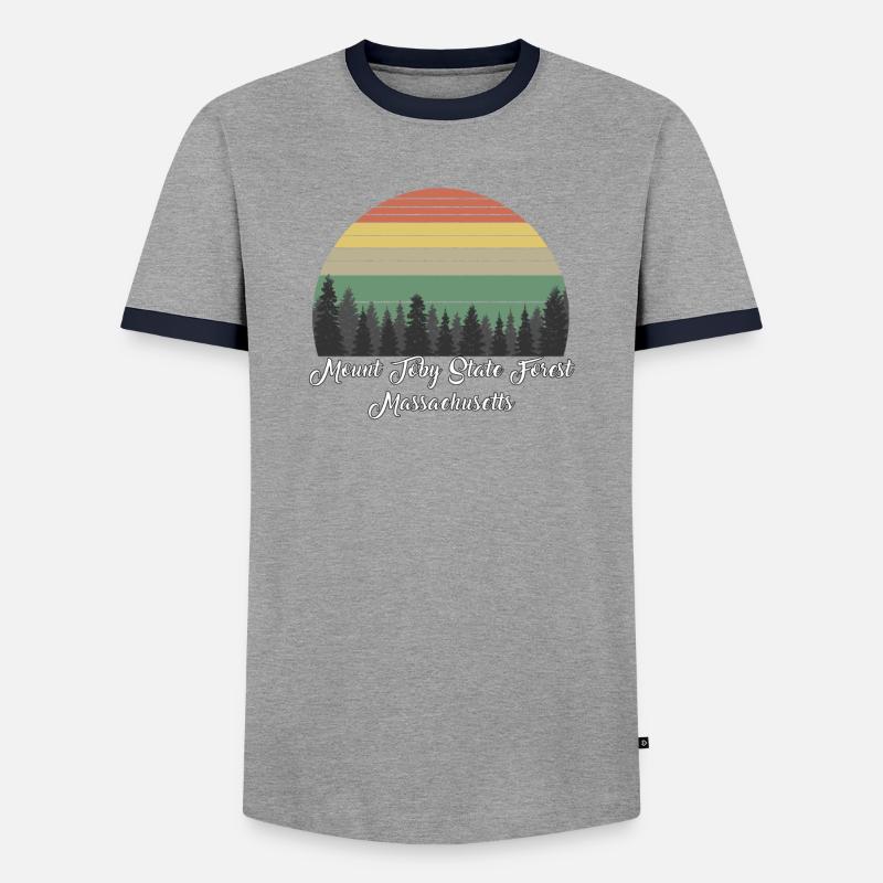 Mount Toby State Forest - Men's Ringer Shirt - grey/navy 