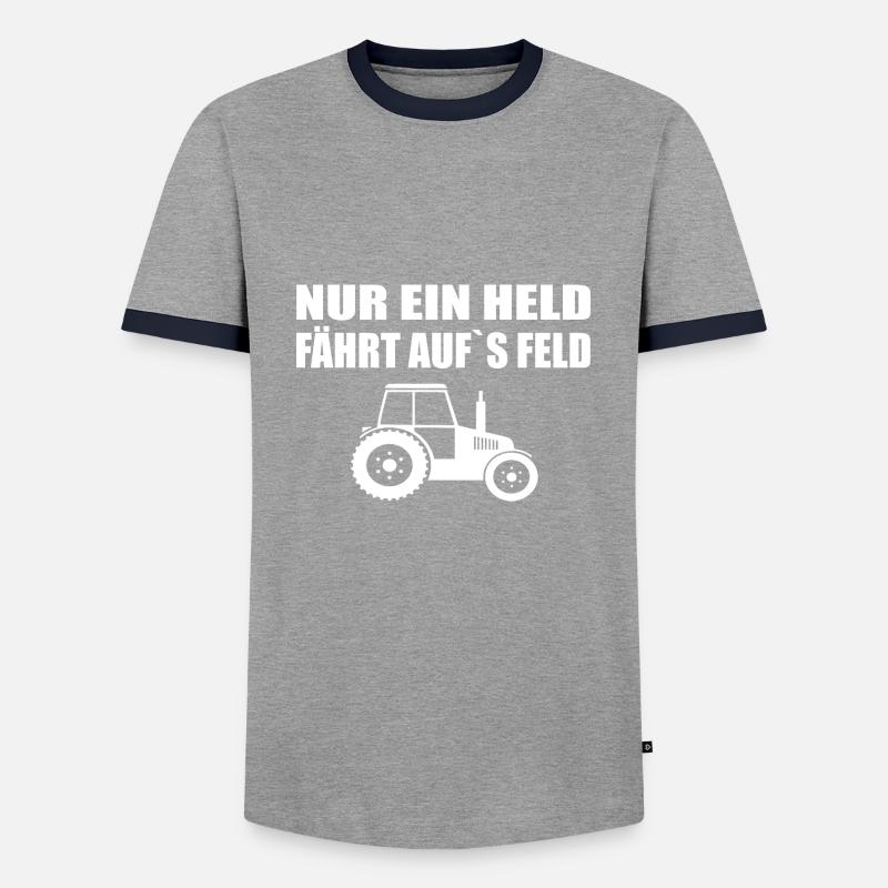 Traktor - Männer Kontrast-T-Shirt - Grau/Navy 