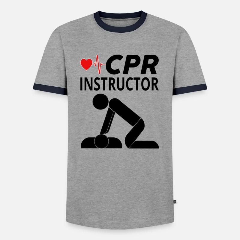 CPR INSTRUCTOR - Männer Kontrast-T-Shirt - Grau/Navy 