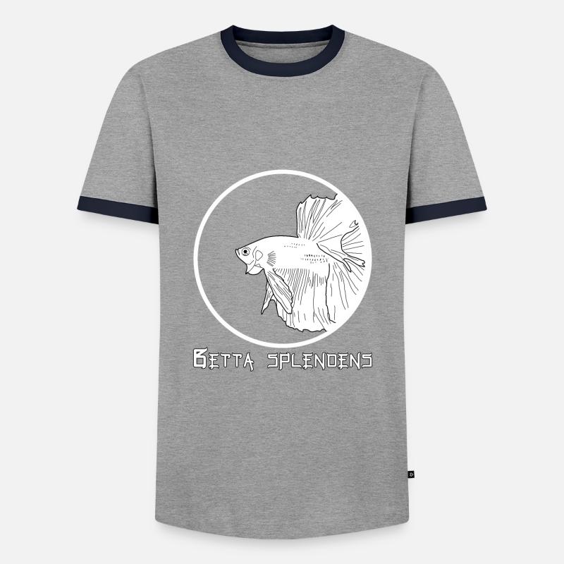 Betta splendens (Halfmoon) - Männer Kontrast-T-Shirt - Grau/Navy 
