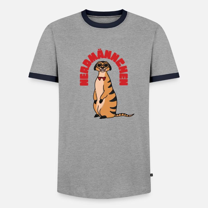 Nerd Erdmännchen Nerdmännchen Geschenk - Männer Kontrast-T-Shirt - Grau/Navy 