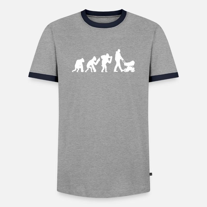 Evolution Kinderwagen mann - Männer Kontrast-T-Shirt - Grau/Navy 