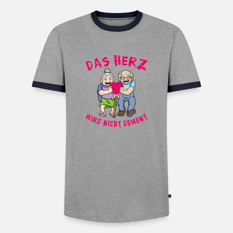 Das Herz Wird Nicht Dement - Männer Kontrast-T-Shirt - Grau/Navy 