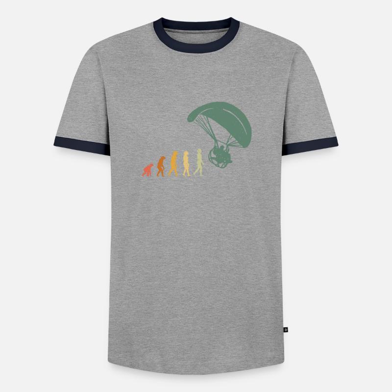 Evolution Gleitschirmflieger Paragliding Pilot - Männer Kontrast-T-Shirt - Grau/Navy 
