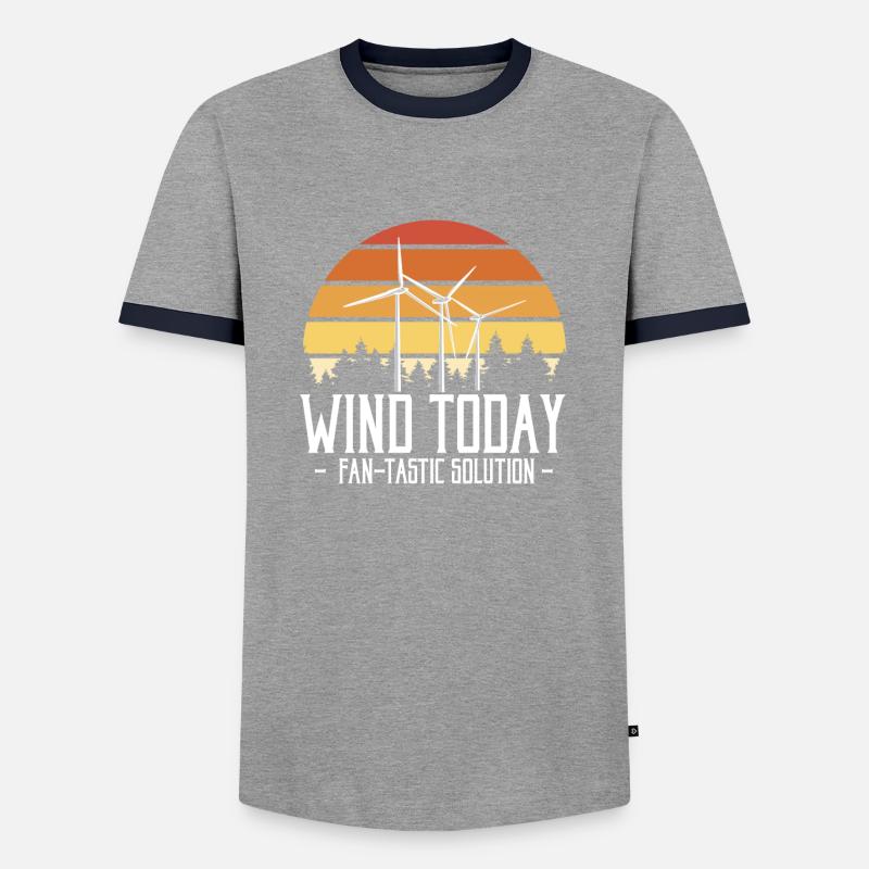 Wind Today Fan-Tastic Solution - Men's Ringer Shirt - grey/navy 