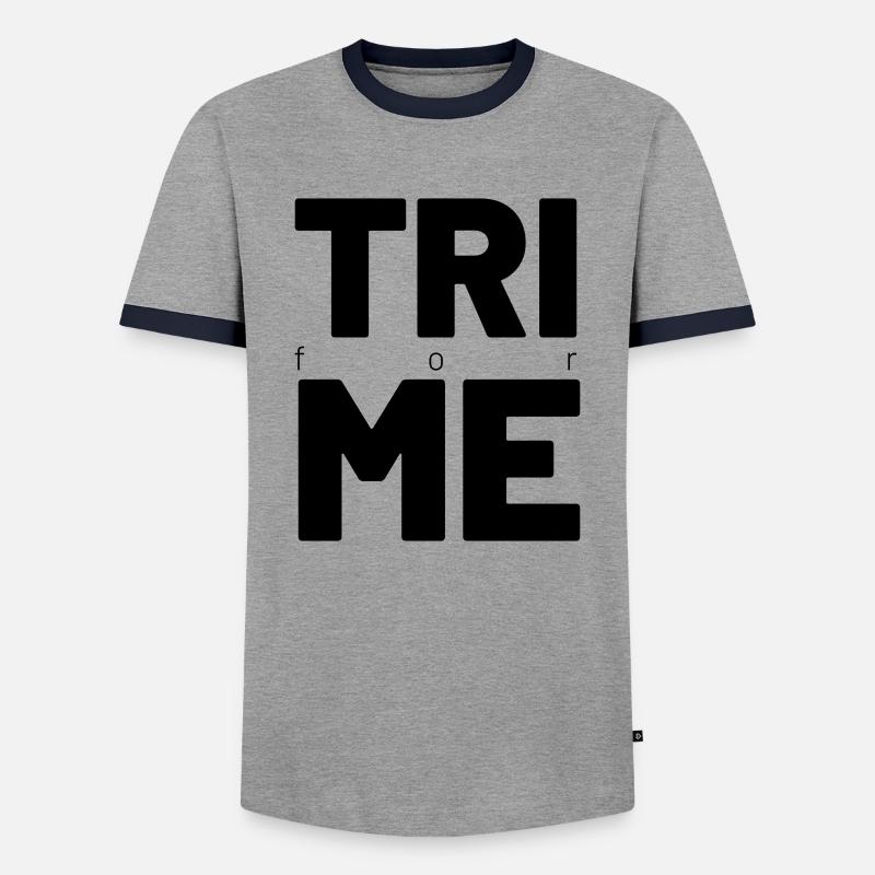 TRI for ME - Männer Kontrast-T-Shirt - Grau/Navy 