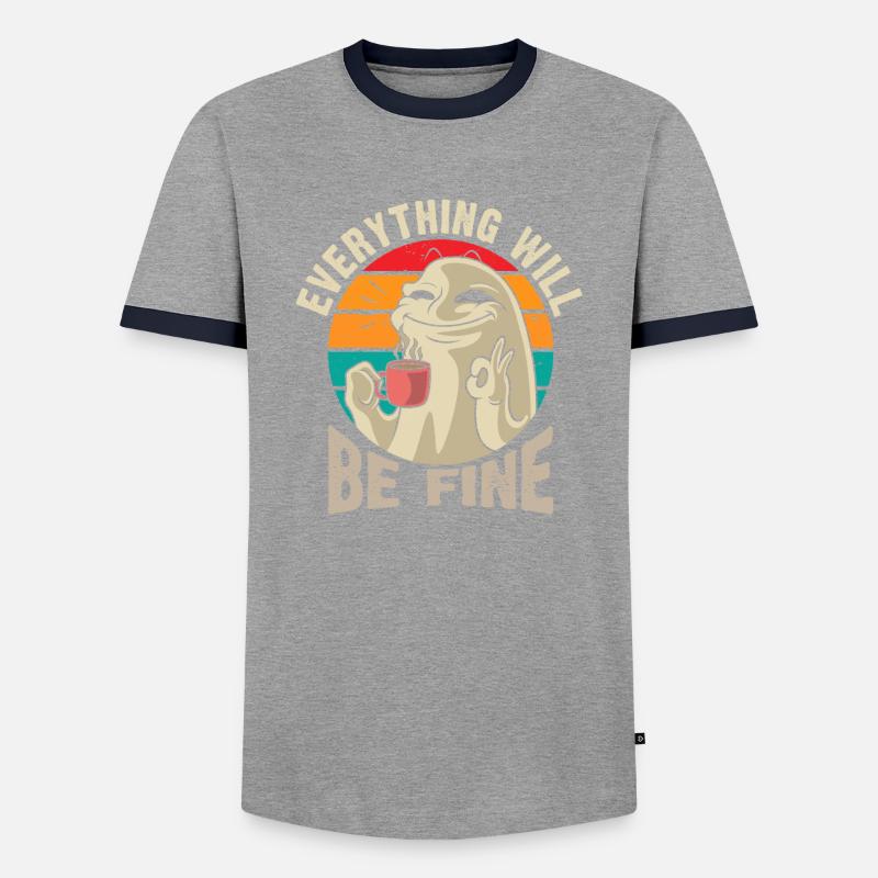 Alles Wird Gut - Männer Kontrast-T-Shirt - Grau/Navy 