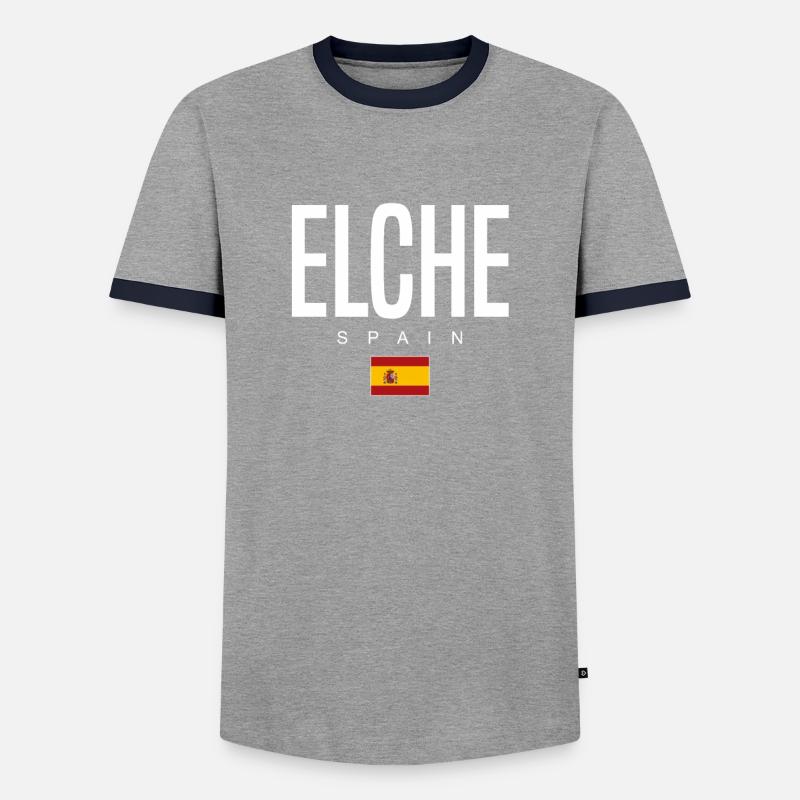 Elche Spanien - Männer Kontrast-T-Shirt - Grau/Navy 