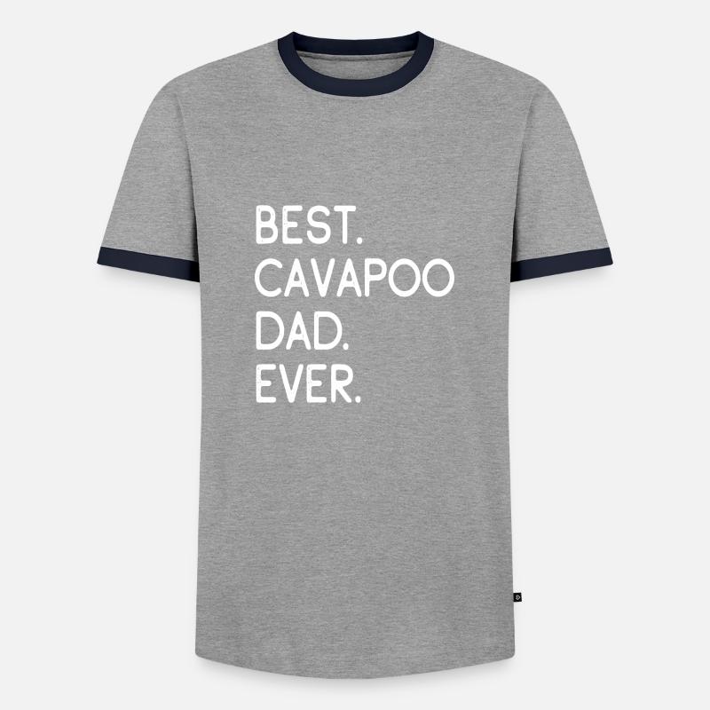 Cavapoo Cavoodle - T-shirt contrasté Homme - gris/marine 