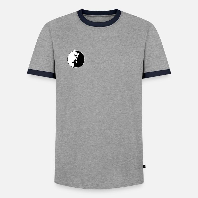 Yin Yang Bears - Männer Kontrast-T-Shirt - Grau/Navy 