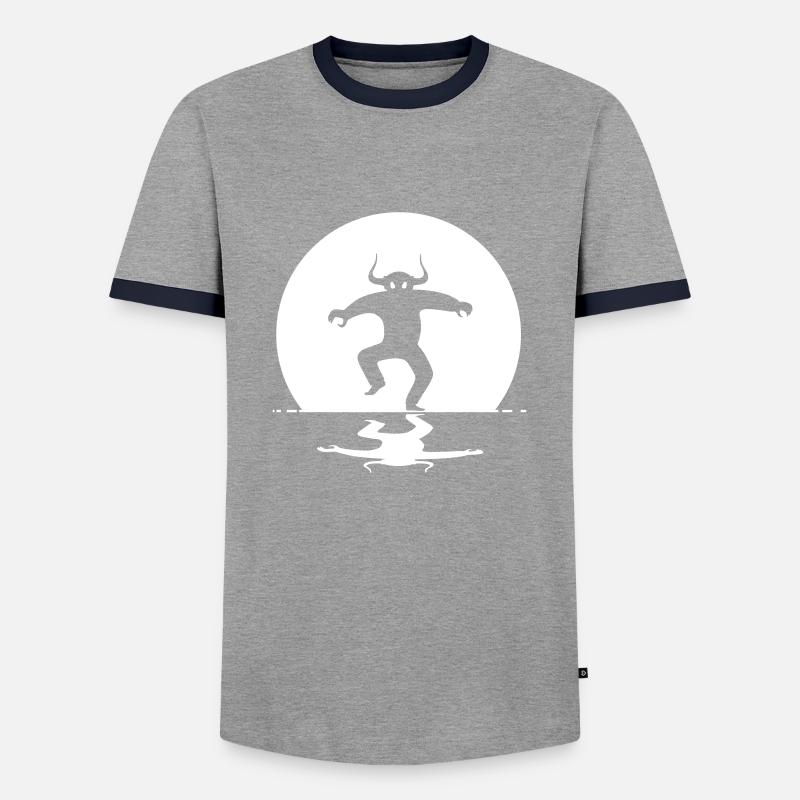 DancingDevil - Männer Kontrast-T-Shirt - Grau/Navy 