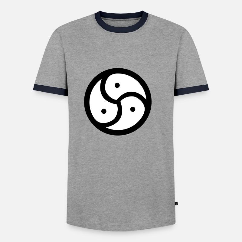 triskel 2c - Men's Ringer Shirt - grey/navy 