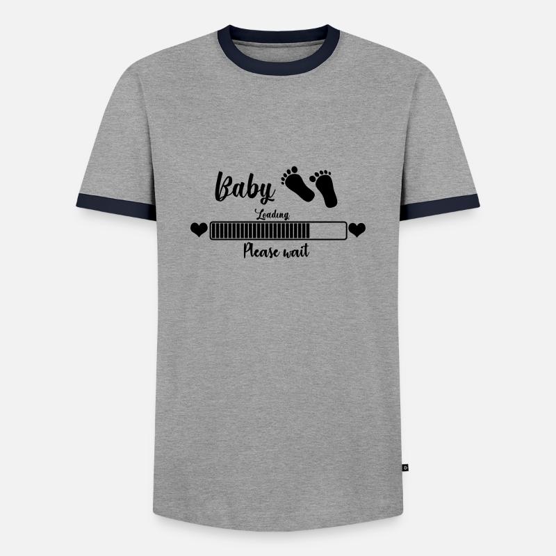 Baby Loading, Please Wait - Männer Kontrast-T-Shirt - Grau/Navy 