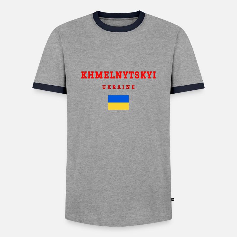 Khmelnytskyi Ukraine - Männer Kontrast-T-Shirt - Grau/Navy 