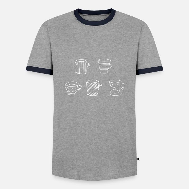 Teacup Mug - Men's Ringer Shirt - grey/navy 