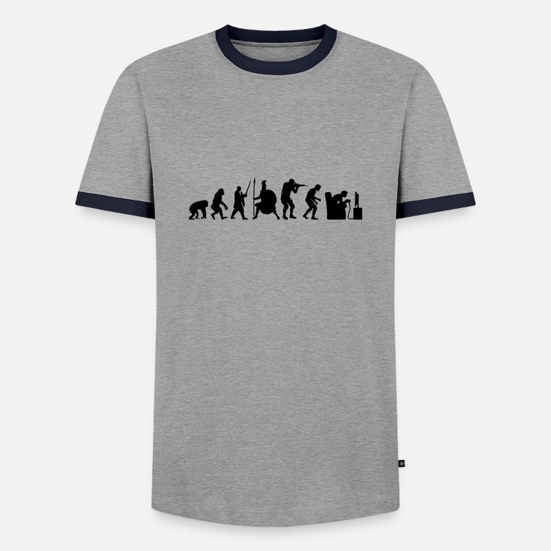 Gamer Evolution Kämpfer Helden - Männer Kontrast-T-Shirt - Grau/Navy 
