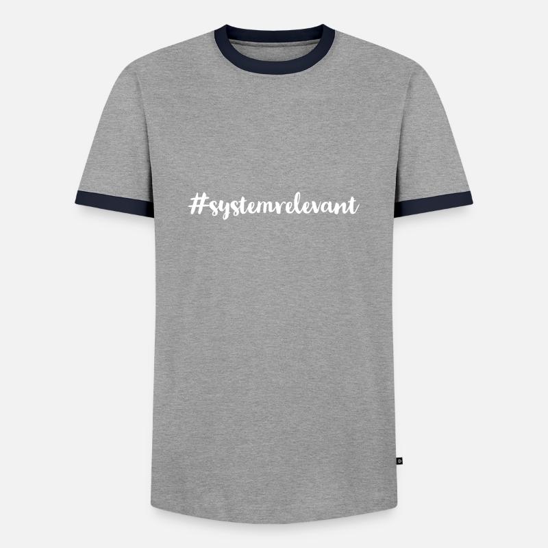 ich bin Systemrelevant - Männer Kontrast-T-Shirt - Grau/Navy 
