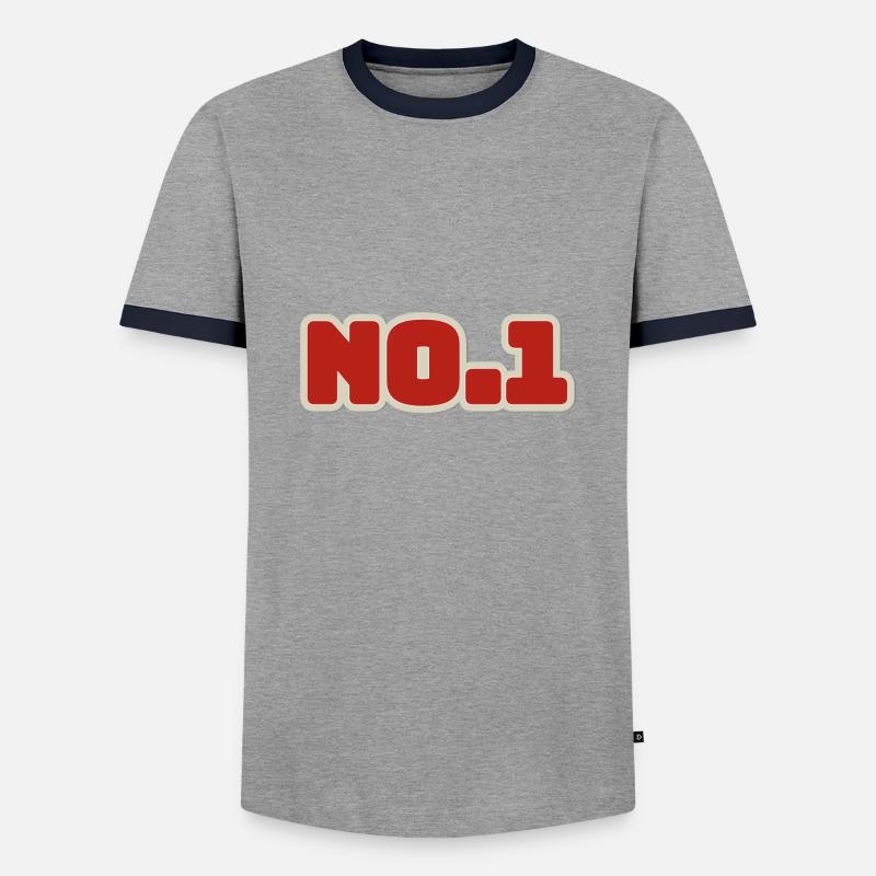 No.1 Nummer 1 Eins - Männer Kontrast-T-Shirt - Grau/Navy 