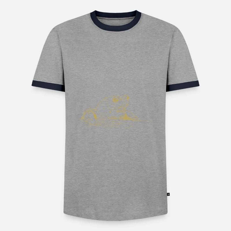 Illustrated designs with toad - Men's Ringer Shirt - grey/navy 