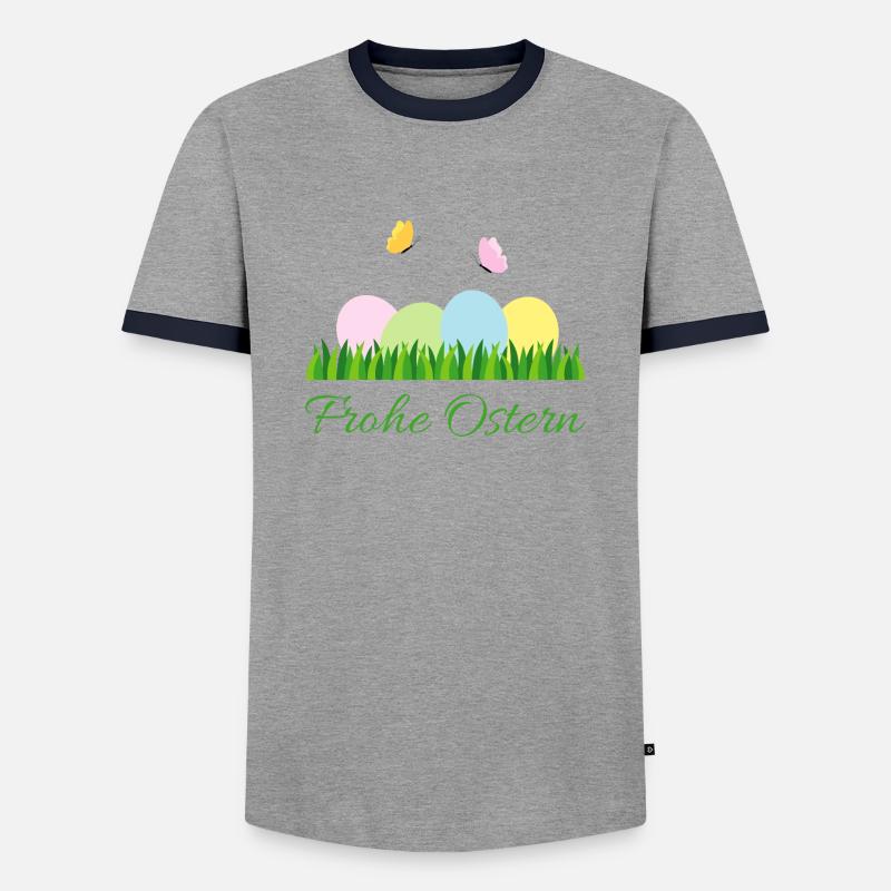 Happy Easter - Men's Ringer Shirt - grey/navy