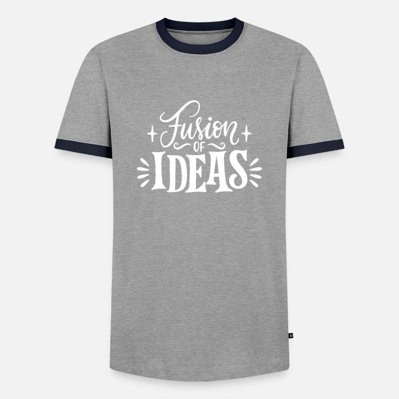 Fusion Idea Creative Font - Men's Ringer Shirt - grey/navy