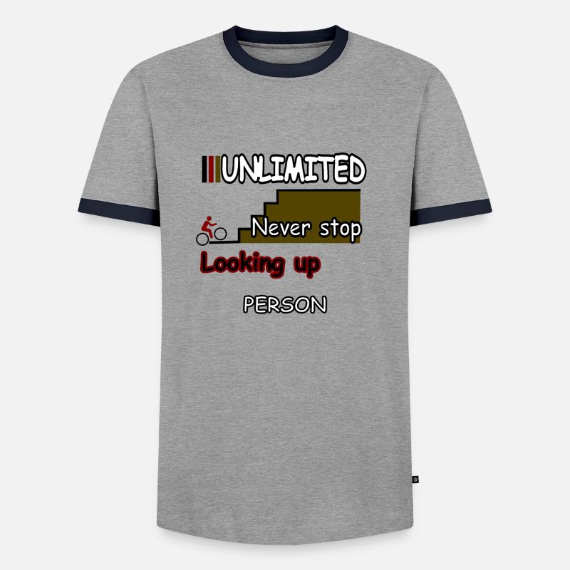 Never stop Looking up - Men's Ringer Shirt - grey/navy 
