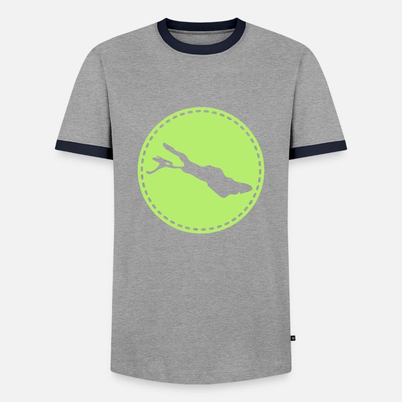 Bodensee - Männer Kontrast-T-Shirt - Grau/Navy 