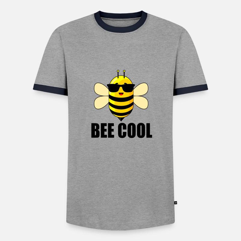 bee cool bee - Men's Ringer Shirt - grey/navy 