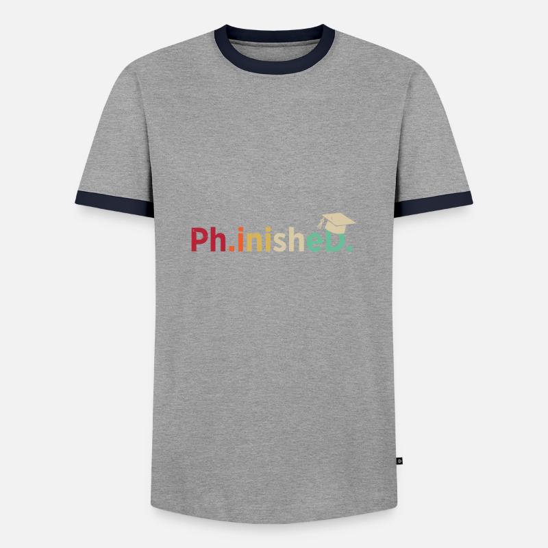 Phd Spruch Abschluss Geschenk Uni - Männer Kontrast-T-Shirt - Grau/Navy 