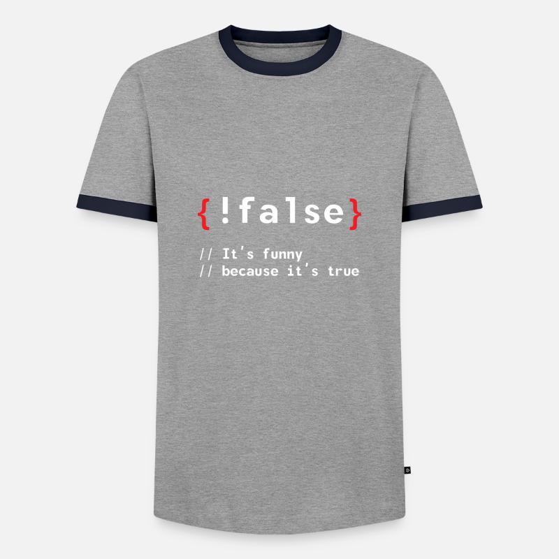 Coding Debug Admin Programme Cadeau - T-shirt contrasté Homme - gris/marine 