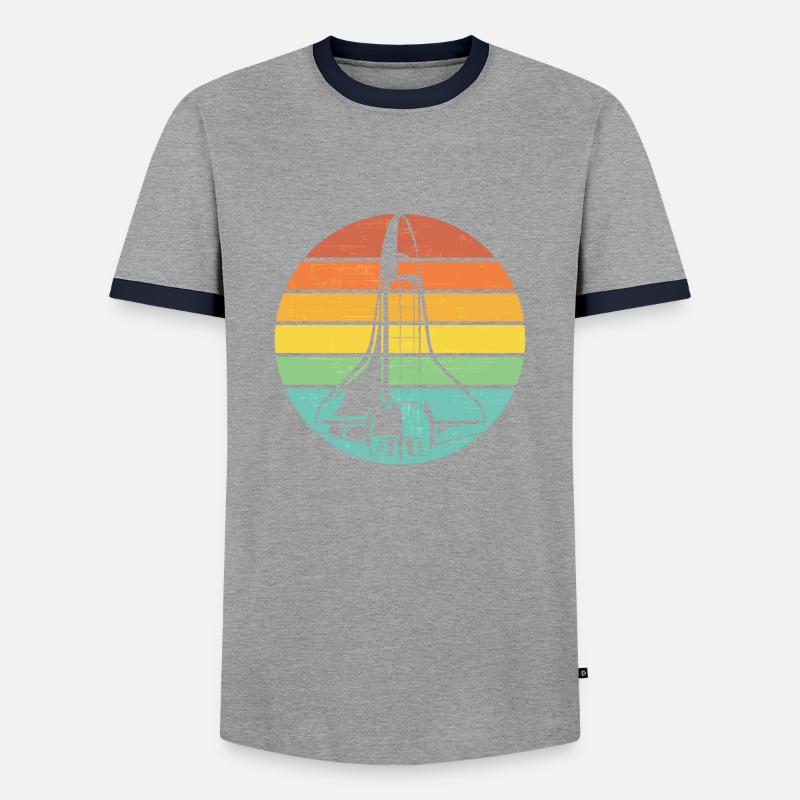 Retro Rakete Space Shuttle - Männer Kontrast-T-Shirt - Grau/Navy 