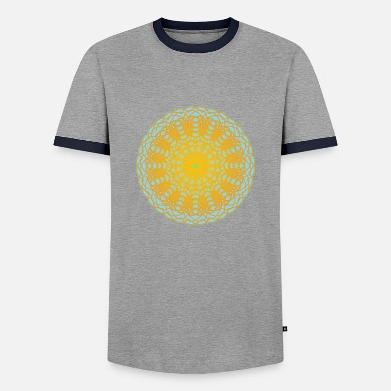 Mandala Sky Light - Men's Ringer Shirt - grey/navy 