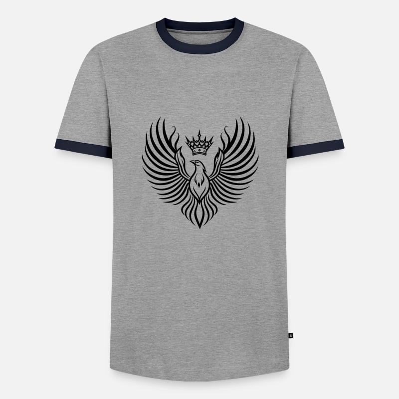 Phoenix mit schwebender Krone - Männer Kontrast-T-Shirt - Grau/Navy 