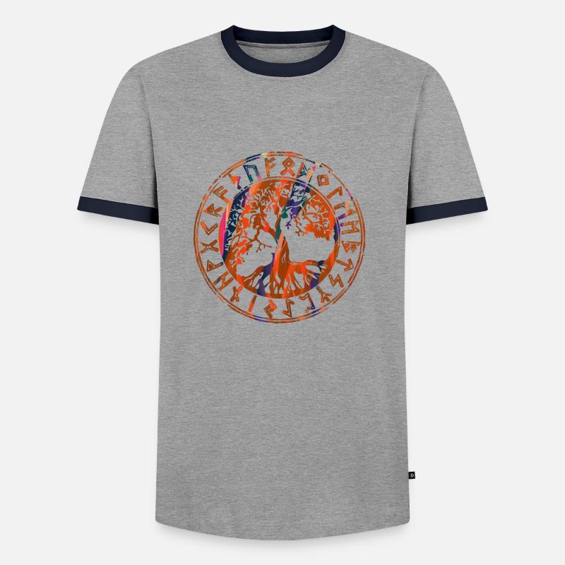 Baum des Lebens ,Lebensbaum,Graffiti,keltisch - Männer Kontrast-T-Shirt - Grau/Navy 