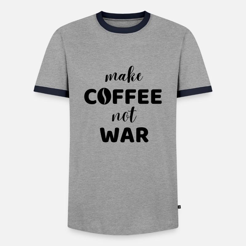 make coffee not war - Männer Kontrast-T-Shirt - Grau/Navy 