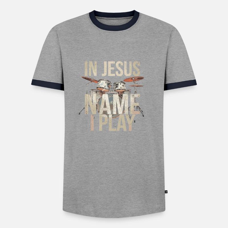Dynamik im Lobpreis - Männer Kontrast-T-Shirt - Grau/Navy 