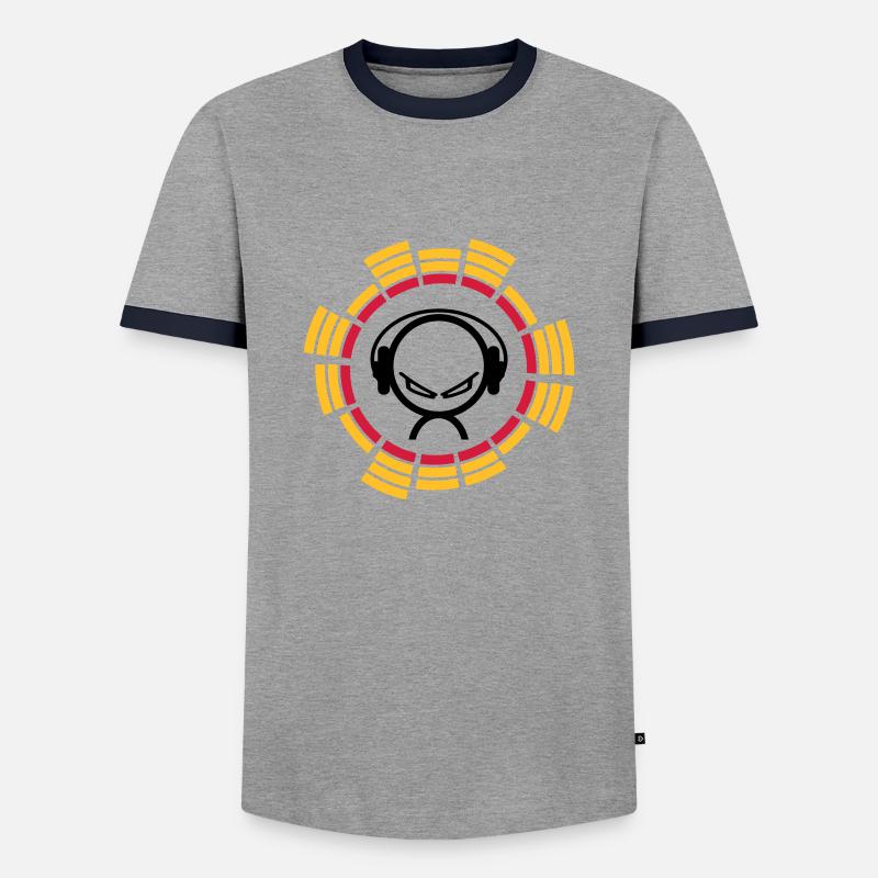 DJ - Men's Ringer Shirt - grey/navy 