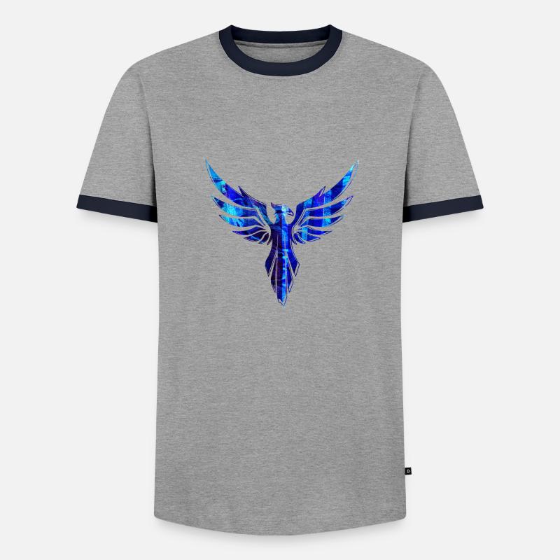 Phoenix.vogel,graffiti,Malerei,blau - Männer Kontrast-T-Shirt - Grau/Navy 