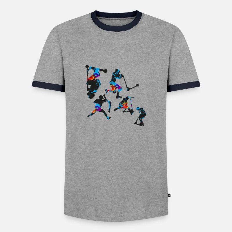Stuntscooter,Trickscooter,tricks,stunt,e-scooter - Men's Ringer Shirt - grey/navy
