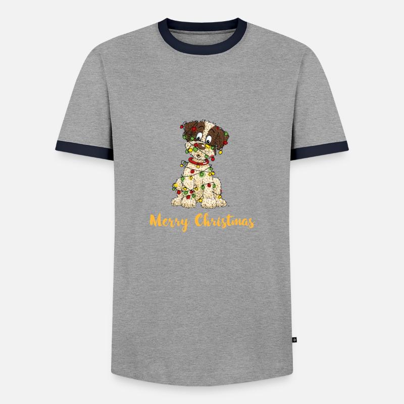 String Lights - Men's Ringer Shirt - grey/navy