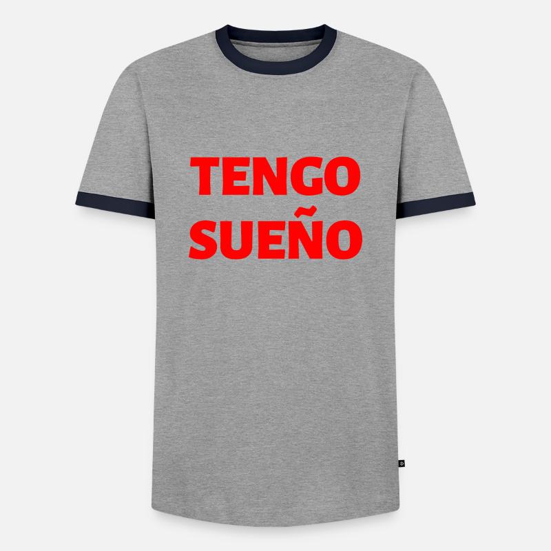 schläfrig, müde Spanisch Spanien - Männer Kontrast-T-Shirt - Grau/Navy 