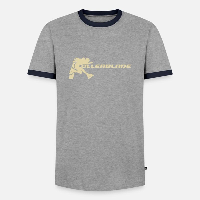 rollerblader silhouette hell - Männer Kontrast-T-Shirt - Grau/Navy 