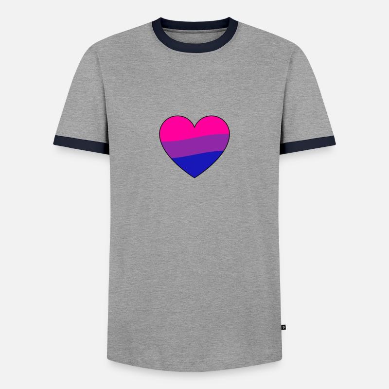 Pride bisexual - Men's Ringer Shirt - grey/navy