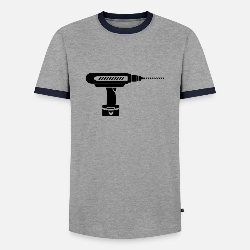 screwdriver drill - Men's Ringer Shirt - grey/navy 