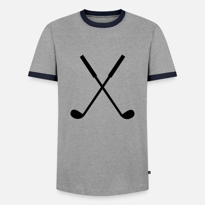 golfschläger - Männer Kontrast-T-Shirt - Grau/Navy 