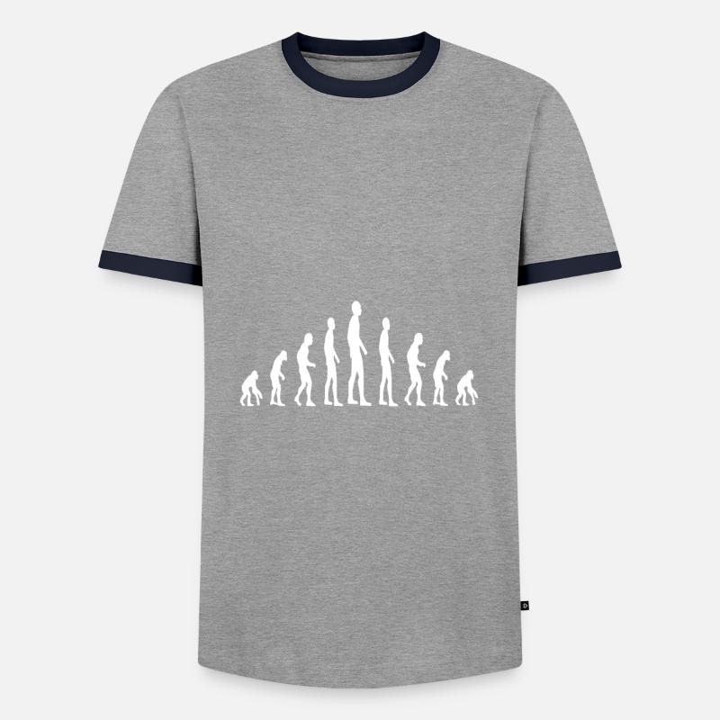 Evolution - Männer Kontrast-T-Shirt - Grau/Navy