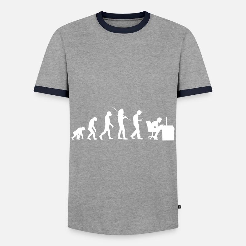 Evolution - Génération Smombie Nerd - T-shirt contrasté Homme - gris/marine